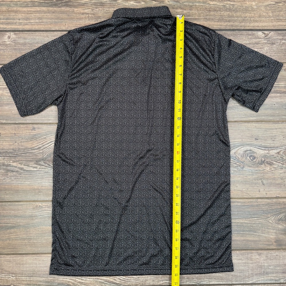 Collars & Co. Mens Dress Collar Polo Large Black White Geometric Micro Print NEW - Picture 5 of 7